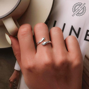 Miss Highness Pure 925 Silver Hug Ring (Free Size) for Women and Girls | Best for the Gift | Sterling Silver Rhodium Plated Ring