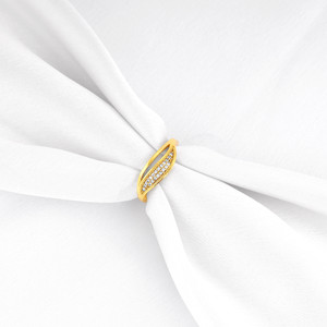 GIVA 925 Silver Golden Daze Ring|Lifetime Plating|6 Month Warranty Sterling Silver Zircon Gold Plated Ring