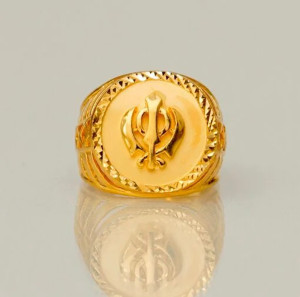 zebisco Men Jewellery Gold Plated Khanda Finger Thumb Ring Brass Gold Plated Ring
