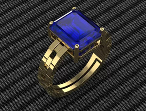 Chopra Gems Unique & Effective 100% Original Blue Sapphire/Neelam Stone Ring for Men & Women Brass Ring