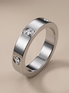 MYKI Love Diamond Ring For women & Girls Stainless Steel Swarovski Zirconia Silver Plated Ring