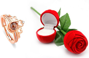 THE CLICK INDIA valentine rings,valentine day gifts for boys,valentines gift for boys ring with rose,valentines day ring Metal Brass Plated Ring