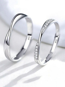 pasu fashion Valentine Gift Couple Ring for lovers Valentine Special King Queen Couple Ring Alloy Cubic Zirconia Platinum Plated Ring Set
