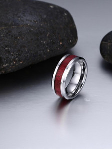 vien 2021 Fashion Rhodium Plated Titanium Stainless Steel Wooden Round Rings for Men Stainless Steel Sterling Silver Plated Ring