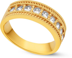 mahi creation Brass Diamond Gold Plated Ring