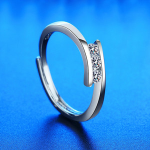 MYKI Attractive 3 Solitaire Diamond Ring For Women & Girls Stainless Steel Cubic Zirconia Silver Plated Ring