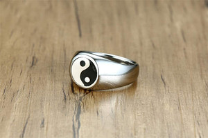 Syfer Owl and Claw Ring for girl and boy, Japanese Yin Yang Ring unisex Stainless Steel Silver Plated Ring