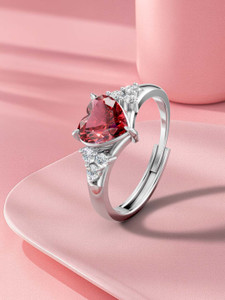 Miss Highness 925 Silver Red Heart Ring - Image 6