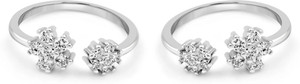 Zarkan Flow of Floras Silver Toe Rings Gift for women And girl with 925 stamped Silver Zircon Rhodium Plated Toe Ring