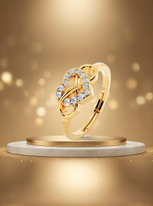 Miss Highness 24K Gold Plated 925 Silver Adjustable Heart Infinity Ring|Romantic Gift for Girl Sterling Silver Cubic Zirconia Gold Plated Ring
