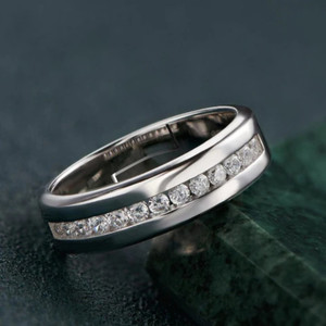 Zarkan Zarkan 925 Hallmarked Silver Ring With Classic Diamond for Men Sterling Silver Cubic Zirconia Rhodium Plated Ring