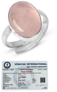 REIKI CRYSTAL PRODUCTS Certified Natural Rose Quartz Gemstone Pink Stone Ring Women Men Adjustable Crystal, Stone Crystal Ring