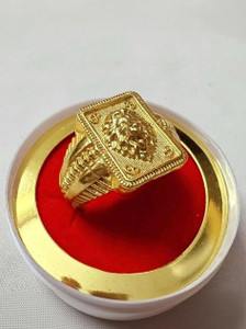 RTRjewellery Fancy lion ring for man and boys stylish gold plated ring Brass Gold Plated Ring