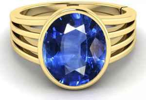 Chopra Gems Unique & Effective 100% Original Blue Sapphire/Neelam Stone Ring for Men & Women Brass Ring