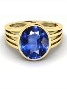 Chopra Gems Unique & Effective 100% Original Blue Sapphire/Neelam Stone Ring for Men & Women Brass Ring