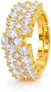 Sayda Jewels AD Stone Ring for Girls/Women Stone Studded Diamond Gold Plated Ring Alloy Ring Alloy Ring