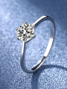 Devora Classy Solitaire Stone Adjustable Ring For Women & Girls Stainless Steel Zircon Sterling Silver Plated Ring