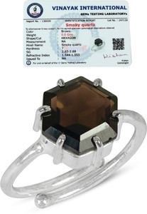REIKI CRYSTAL PRODUCTS Certified Natural Smoky Quartz Stone Ring Crystal Gemstone Ring for Men Women Crystal, Stone Crystal Ring