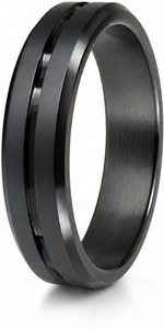 Bhasin Obsidian Edge Matte Black Ring - Image 4