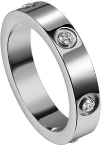 MYKI Love Diamond Ring For women & Girls Stainless Steel Swarovski Zirconia Silver Plated Ring