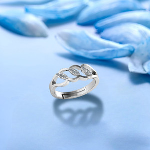 Miss Highness 925 Crystal Sterling Silver Designer Zircon Diamond Freesize Ring For Womens स्टर्लिंग सिल्वर क्यूबिक ज़िरकोनिया सिल्वर प्लेटेड रिंग