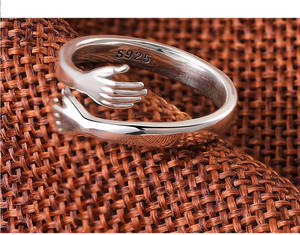 Zevrr Silver Hug Ring for boys Sterling Silver Rhodium Plated Ring