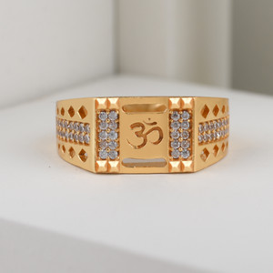 Jalaram Fashion Brass Cubic Zirconia, Diamond Gold Plated Ring