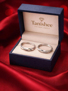 Tanishee- The Real Jewels COUPLE RING FOR VALENTINE DAY Sterling Silver, Stone Zircon Silver Plated Ring
