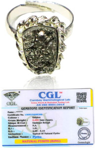 VIBESLE Certified Raw Pyrite Adjustable Rings for Abundance Pyrite Stone Stone Crystal Ring