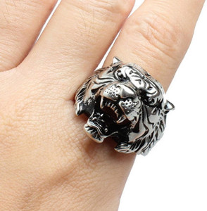 vaiseema Majestic Tiger Face Roaring Ring for Mens and Boys एलॉय पीतल प्लेटेड रिंग