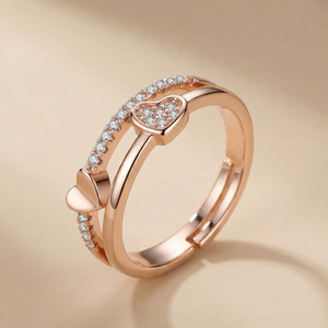 MYKI Stainless Steel Swarovski Zirconia Gold Plated Ring