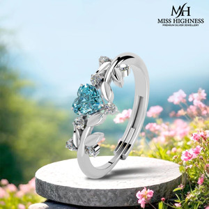 Miss Highness 925 sterling silver heart shaped ring for women & girls Sterling Silver Cubic Zirconia Rhodium Plated Ring