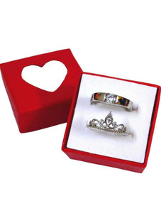 SILVOSWAN Couple Ring for Girl and Boy Adjustable Platinum Plated Silver Rings Best Valentine Day Gift for Girlfriend Boyfriend Metal Platinum Plated Ring Set