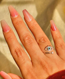 Vipunj Vedansh Enterprises Stylish Silver Plated Evil Eye Ring Alloy Cubic Zirconia Sterling Silver Plated Ring