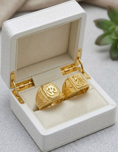Urdeals COMBO PACK OF 2 PEACOCK RING & OM RING (COMBO) RING MEN & BOYS Alloy, Brass Gold Plated Ring Set
