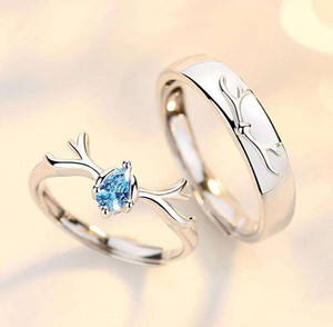 Syfer Couple Ring Set For Boys and Girl Alloy Cubic Zirconia Platinum Plated Ring Set Stainless Steel Silver Plated Ring