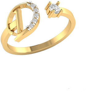 vien A gold Plated Dimond Ring With Name Latter For Girls And Womens Brass Cubic Zirconia Gold Plated Ring