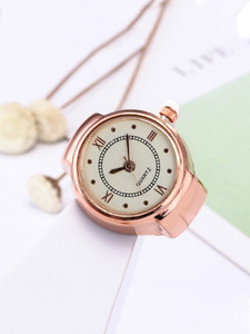 YELLOW CHIMES strecthable Analog Watch Ring for Women & Men Alloy Gold Plated Ring