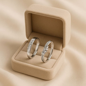 priyangkrita Stylish Couple Rings Set – Romantic Matching Bands for Love Alloy Ring Set