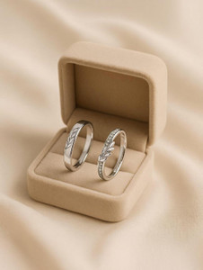 priyangkrita Stylish Couple Rings Set – Romantic Matching Bands for Love Alloy Ring Set