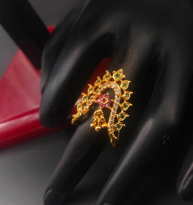 HARSHITHA COLLECTONS Trending One Gram Gold Vanki Finger Ring for women for all occasions Alloy Alloy Ring