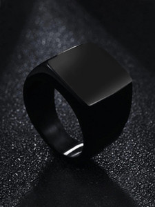 YELLOW CHIMES Stainless Steel Titanium Plated Ring
