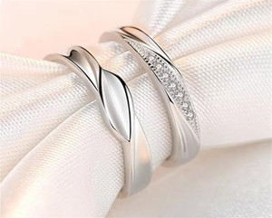 COVE IMPEX Beautiful stone Couple Ring for lovers & valentine Gift for your loved one Alloy Swarovski Crystal Sterling Silver Plated Ring