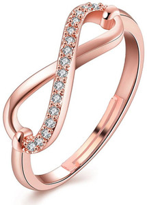 Om Jewells Love CZ ring Brass Cubic Zirconia Gold Plated Ring