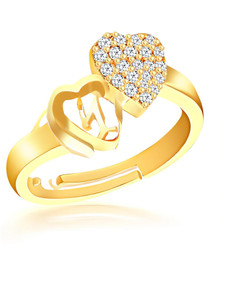 Divastri Jewellery Stylish Heart Golden Name Alphabet Letter Initial J Rings for girls women girlfriend Men Boys Couple American diamond Adjustable Valentine Gifts Love Ring Stone, Copper, Brass, Crystal Diamond, Cubic Zirconia Gold Plated Ring