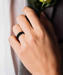 BigWheels Adjustable Open-Cuff Black Plain Thin Funky Thumb/Toe/Knuckle Finger Band Ring Stainless Steel Ring