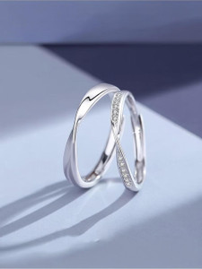Syfer Valentine Day Gift Couple Rings for lovers Trendy Fashionable Alloy Cubic Zirconia Platinum Plated Ring Set