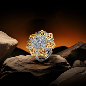 Miss Highness स्टर्लिंग सिल्वर क्यूबिक ज़िरकोनिया रोडियम प्लेटेड रिंग