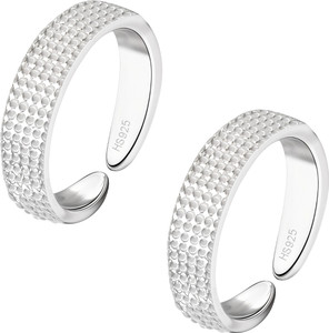 HighSpark 92.5 Silver - Dotted Embossed Band Toe Rings Sterling Silver Toe Ring