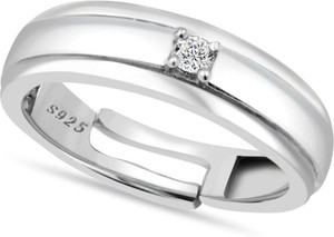 Zakan Zarkan 925 Silver Micro American Diamond Ring For Men Sterling Silver Cubic Zirconia Rhodium Plated Ring